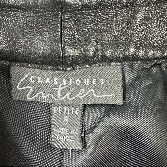 Classiques Entier Pants 8 Black Soft Leather Straight Fit Trouser - Picture 10 of 14